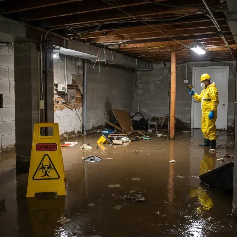 Flooded Basement Electrical Hazard in New Haven County, CT Property